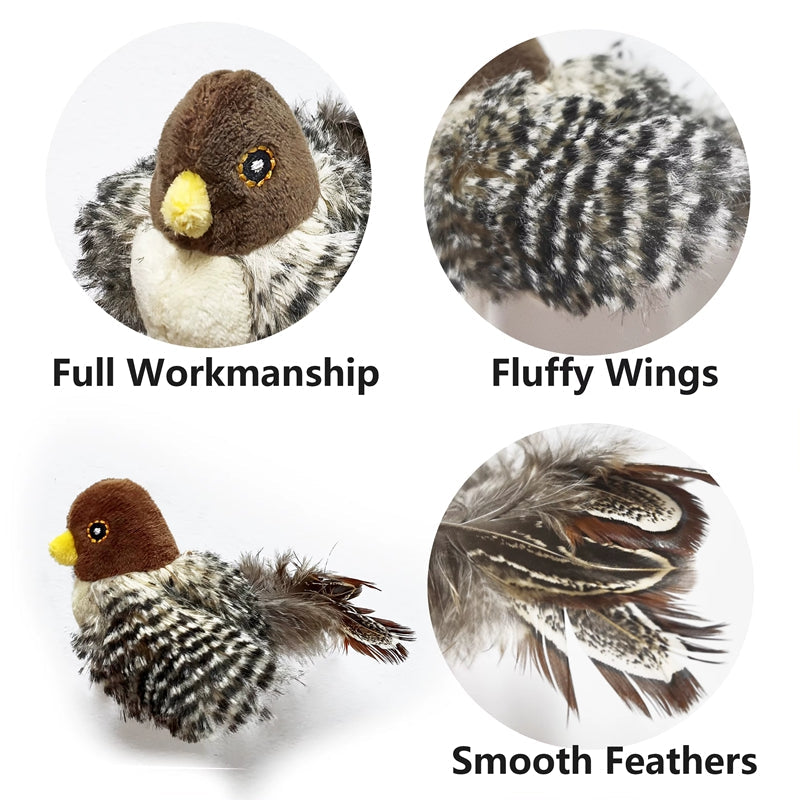 Cat Toy Electric Chirping Bird Simulation Catnip Feather Play - Detail Angle 3 | Majestic Pet Kingdom