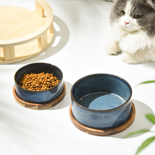 Pet Double Bowl Anti-tumble Drinking Water Rice Basin - Majestic Pet Kingdom