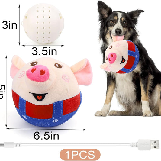 Dog Plush Piglet Toy, Electric Jumping Ball, Singing And Jumping, USB Rechargeable Pet Cat Interactive Toy | Purrfect Pet Kingdom