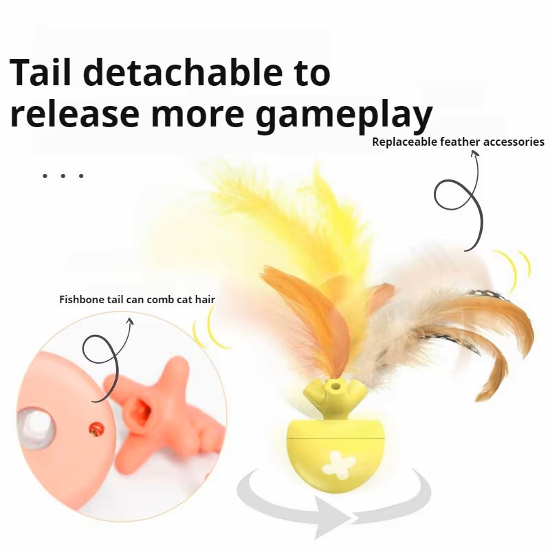 Cat Toy Fish Bone Rolling Ball USB Electric Motion Teaser Wand - Detail Angle 2 | Majestic Pet Kingdom