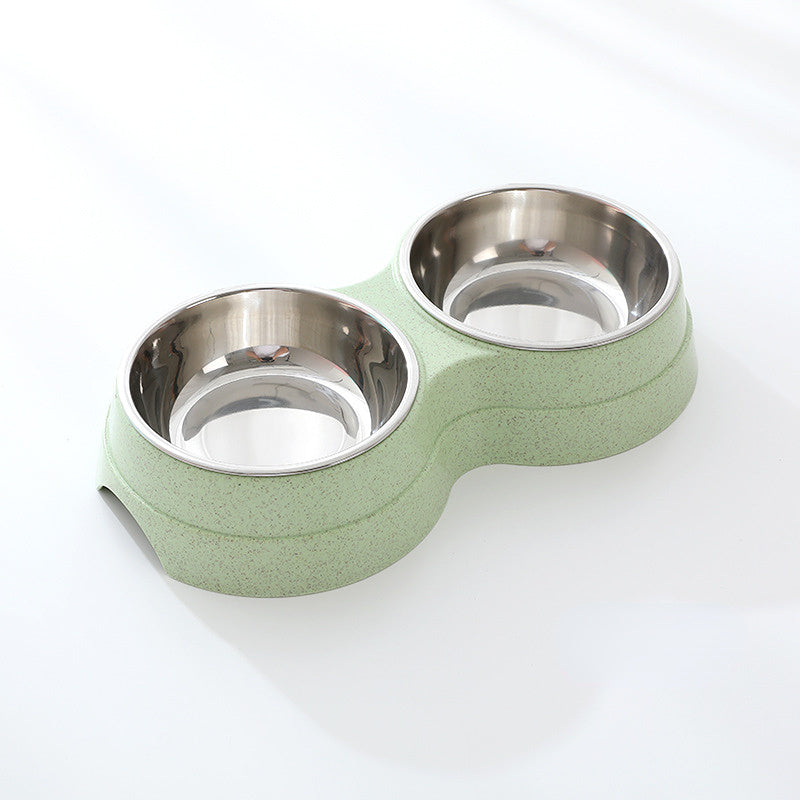 Double Pet Bowls Dog Food Water Feeder Stainless Steel Pet Drinking Dish Feeder Cat Puppy Feeding Supplies Small Dog Accessories - Majestic Pet Kingdom
