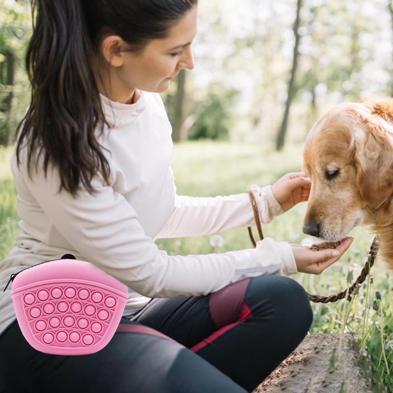 Bag Silicone Feed Dogs Treat Pouch Pet Training Bag Bundle Pocket Waist Pack Pet Portable Dog Training Waist Bag Treat Snack Bait Dogs Soft Washable Outdoor Feed Storage Pouch Food Reward Silica Bags - Majestic Pet Kingdom