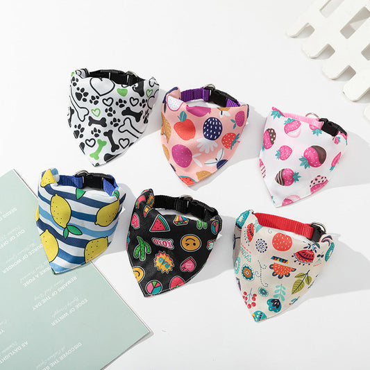 Dog Bandana Washable Cotton Triangle Neck Scarf for Pets