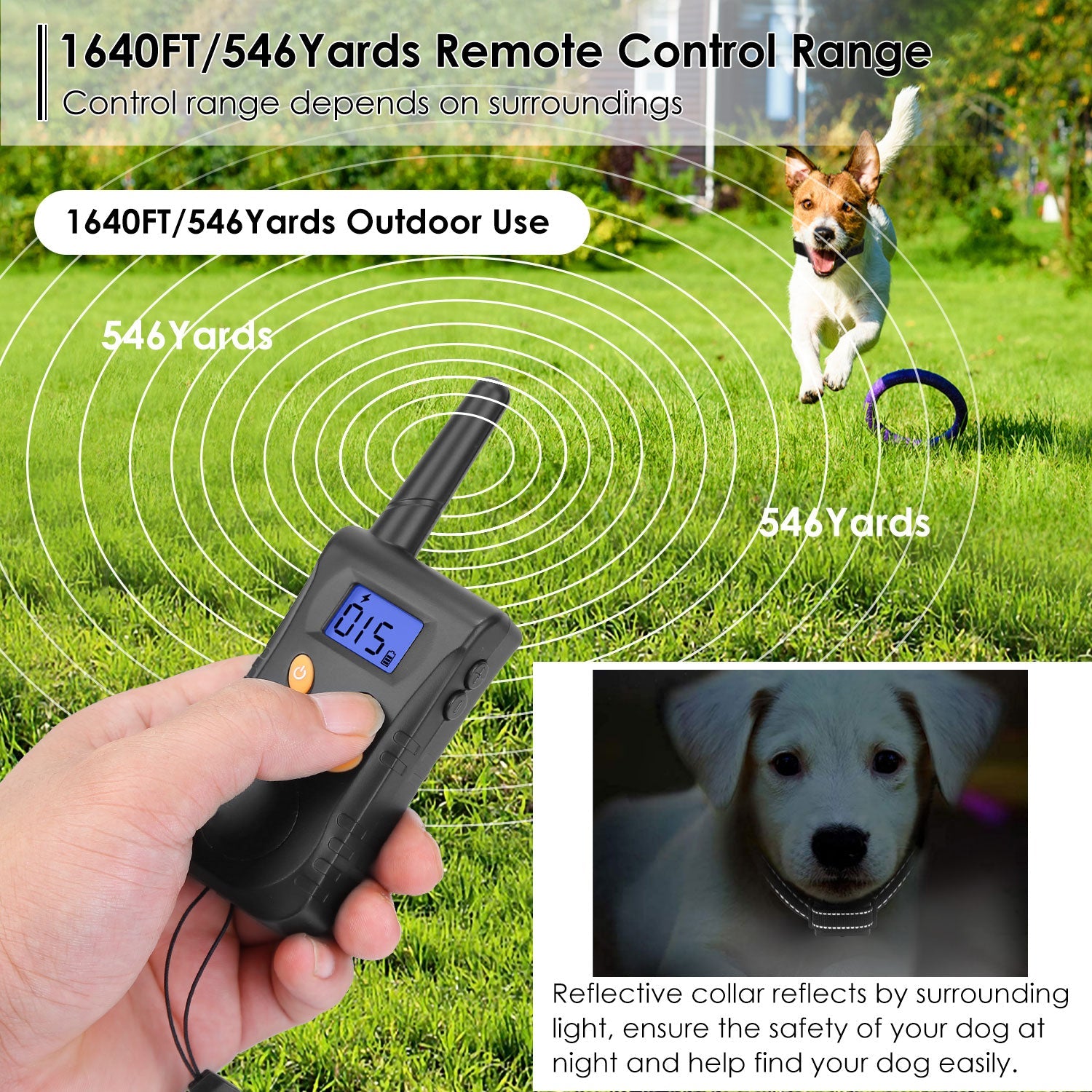 Dog Training Collar IPX7 Waterproof Pet Beep Vibration Electric Shock Collar Rechargeable Transmitter Receiver Trainer w/ Remote - Majestic Pet Kingdom