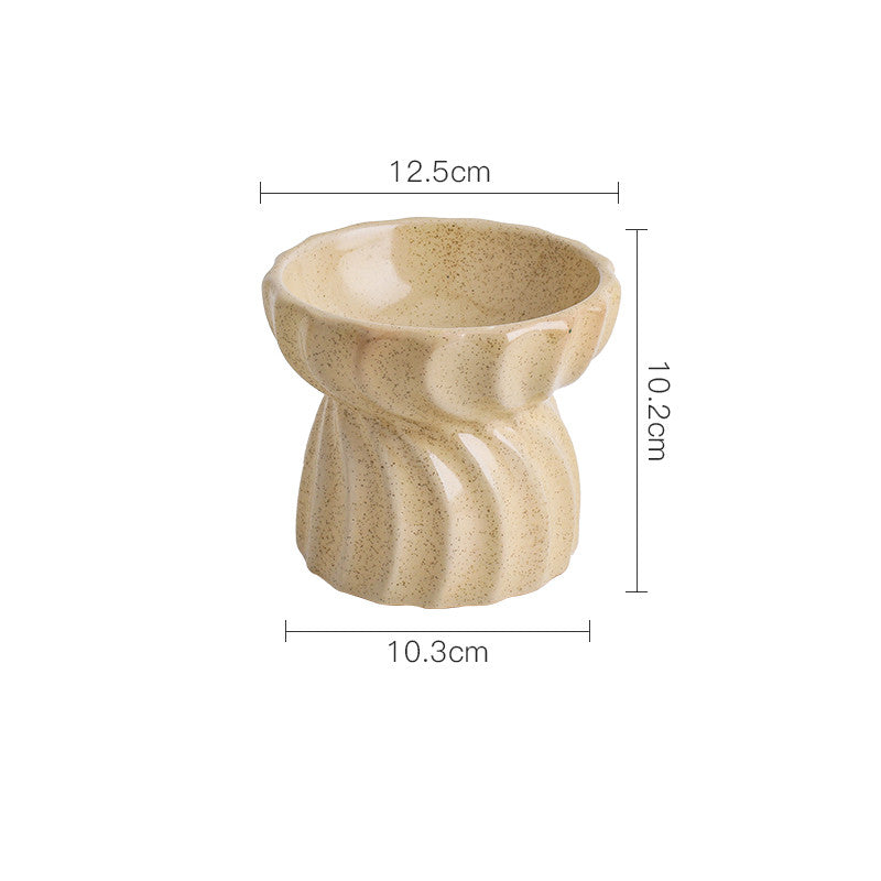 Cat Bowl Ceramic Food Basin Pet High Feet Anti-Tipping - Majestic Pet Kingdom