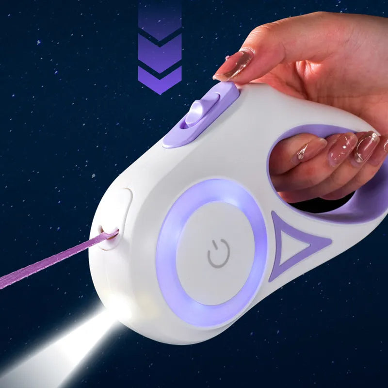 3M & 5M Retractable Dog Leash with LED Light - Pet Lead