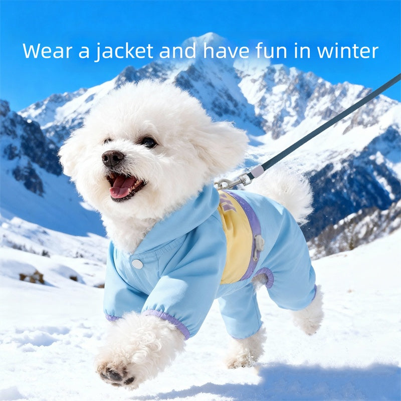 Winter Three-in-one Anti-collision Color Fleece Jacket For Small And Medium-sized Dogs, Bichon Frise Windproof High-end Four-legged Pet Clothing - Majestic Pet Kingdom