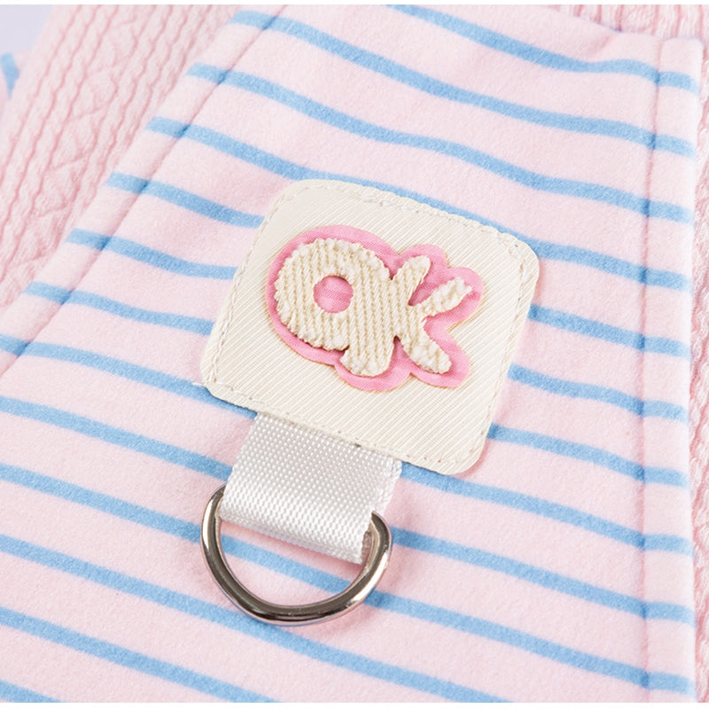 Cute Striped Dog Shirts With Belt Loops, Soft Knitted Pet Clothes For Puppies And Cats, Fashionable Puppy Clothing