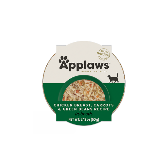 Applaws Natural Wet Cat Food Chicken Breast, Carrots & Green Beans Recipe in Broth (2.12oz) - Majestic Pet Kingdom