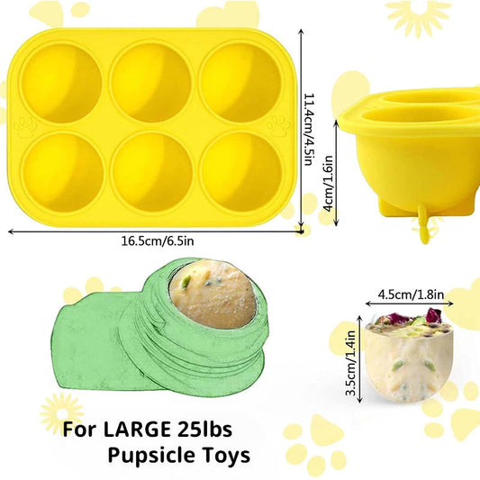 6 - cavity dog treat molds , compatible with Woof & Power Chewer Pupsicle, silicone for frozen treats, reusable for Pupsicle toy - Detail Angle 2 | Majestic Pet Kingdom