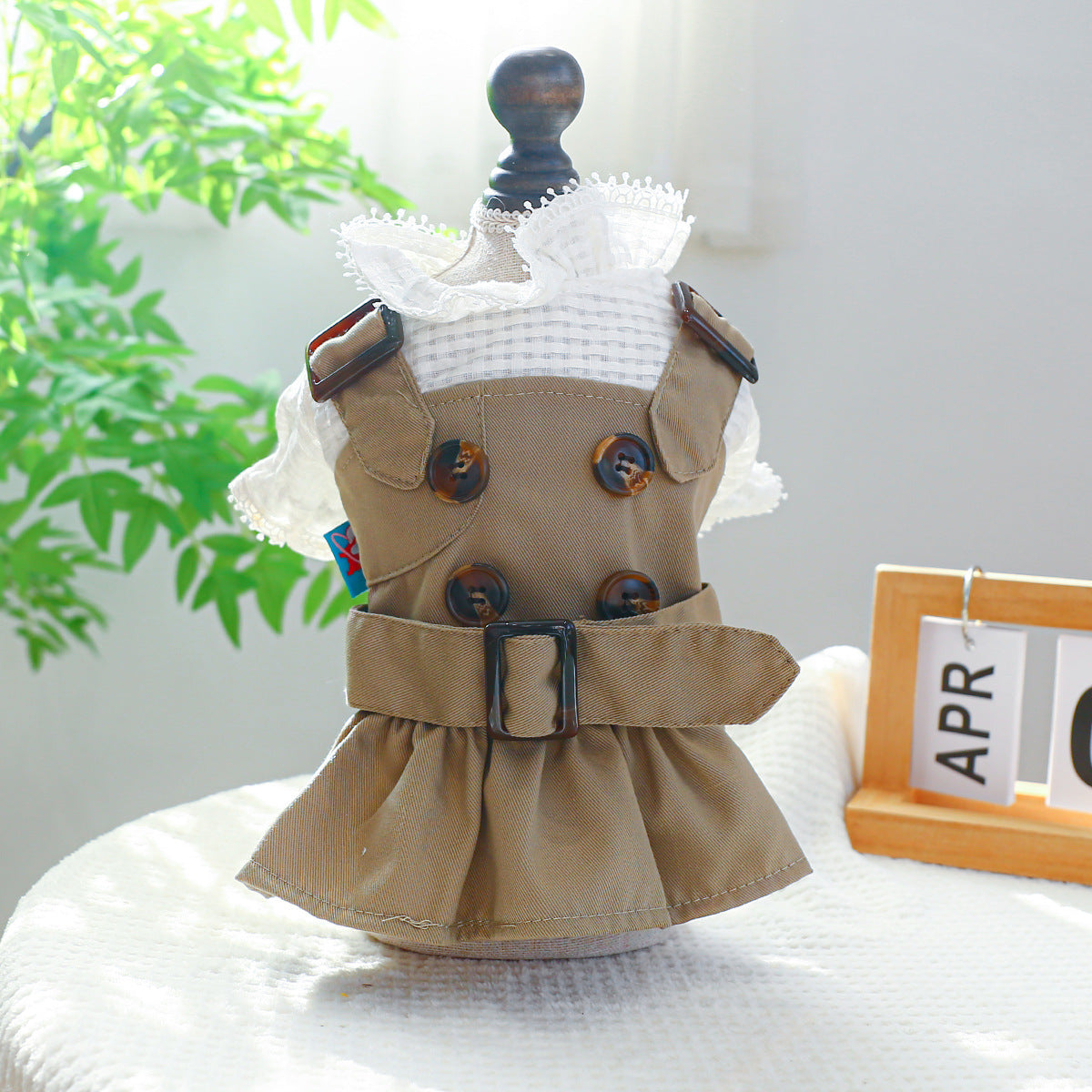 Pet Clothes Khaki Trench Coat Couple Clothes - Majestic Pet Kingdom