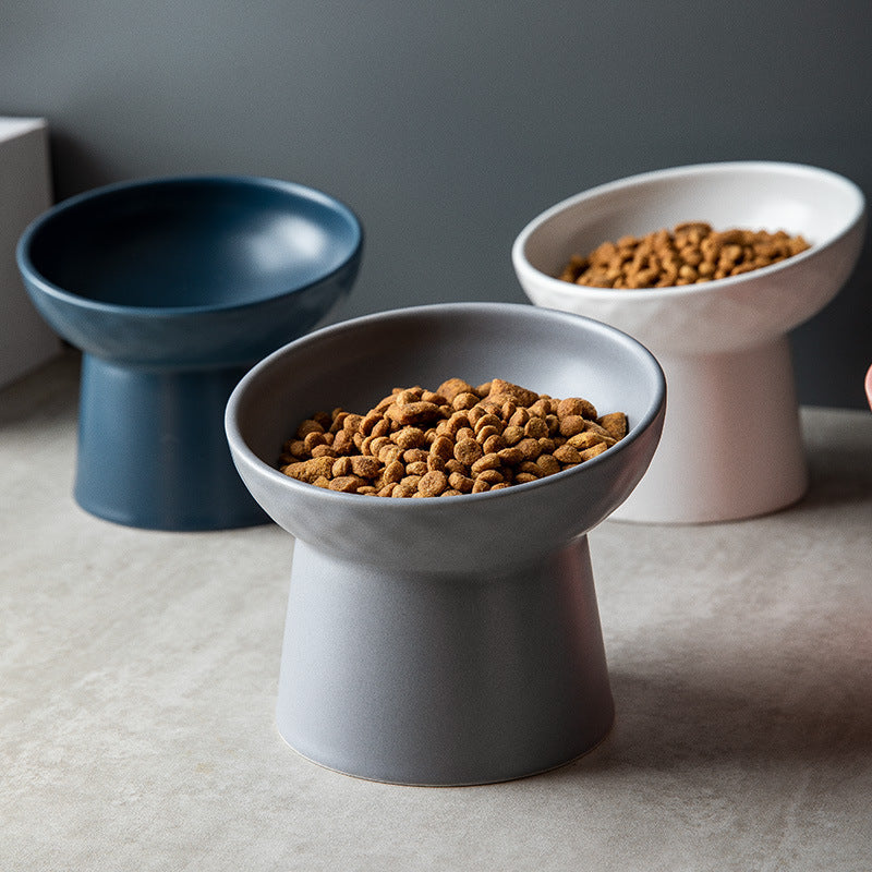 Oblique Mouth High Foot Candy Color Cat Bowl - Majestic Pet Kingdom