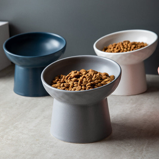 Oblique Mouth High Foot Candy Color Cat Bowl - Majestic Pet Kingdom