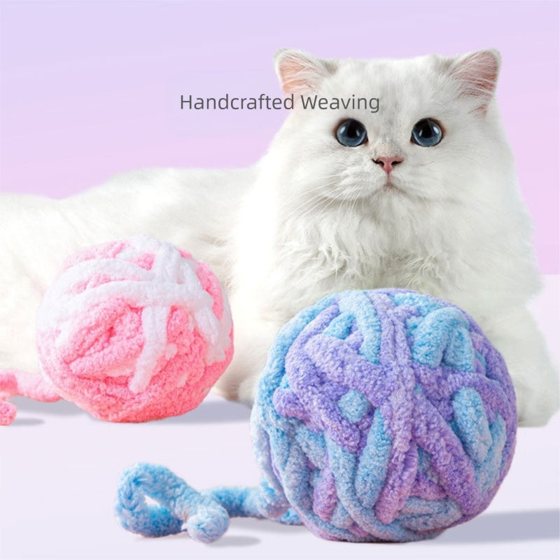 Pet Silent Cat Toy, Wool Ball, Cat Toy Ball, Plush, Boring, Durable, Teeth Grinding, Playing With Little Cats, Chewing, Cat Toy Stick - Majestic Pet Kingdom