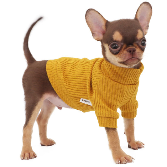 dog-turtleneck-sweater-warm-knit-puppy-pullover-yellow-xxs-luxury-view-1 | Majestic Pet Kingdom