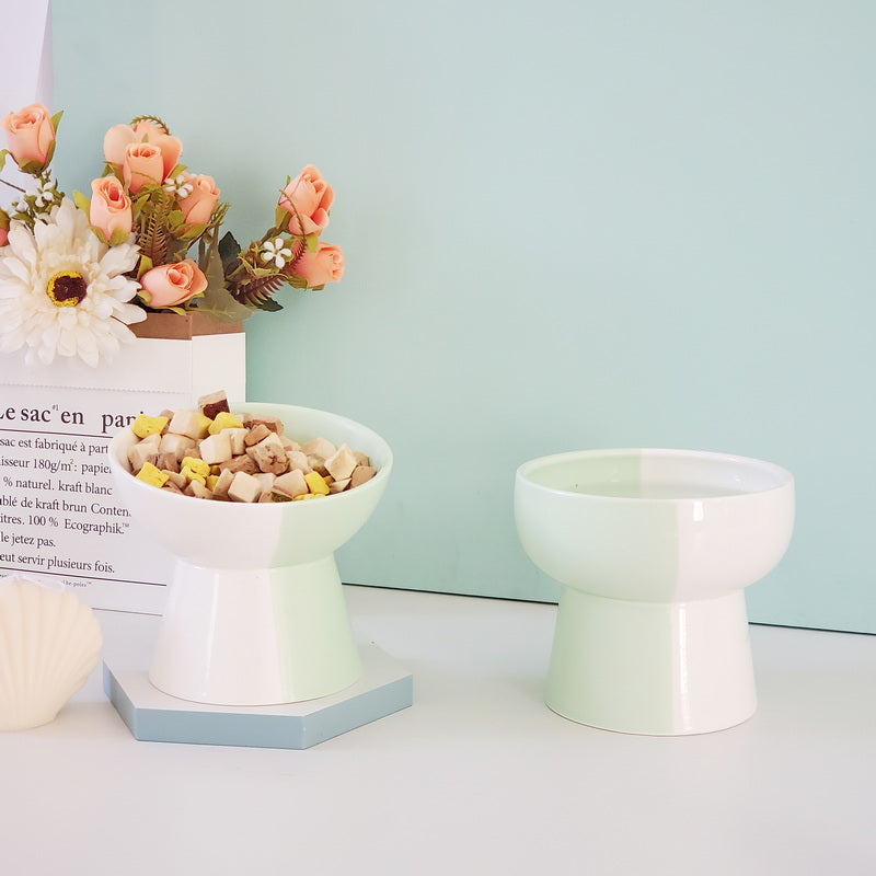 Ceramic Pet Slant Mouth Dog And Cat Food Bowl Set - Majestic Pet Kingdom