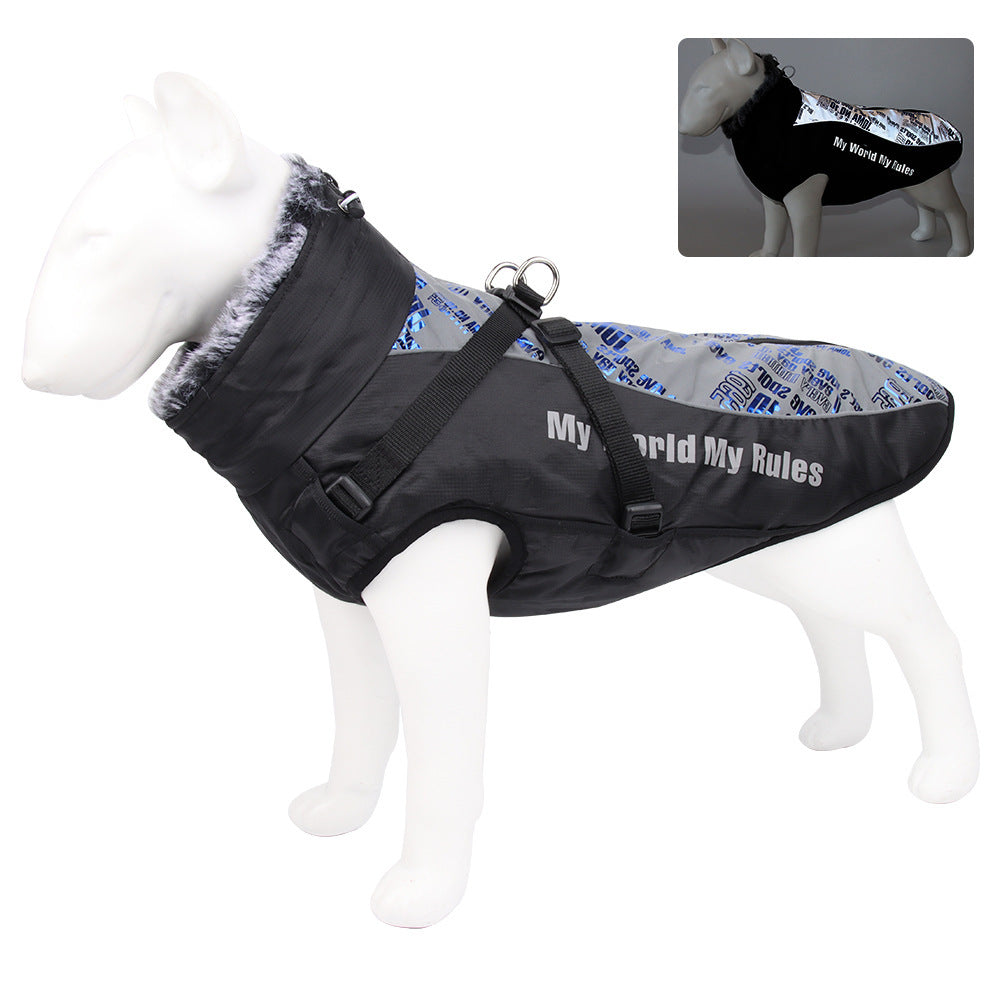 Dog Coat Reflective Thickened Warm Winter Waterproof Vest