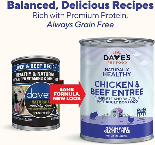 Dave's Naturally Healthy Chicken & Beef Recipe (13.2oz) - Majestic Pet Kingdom