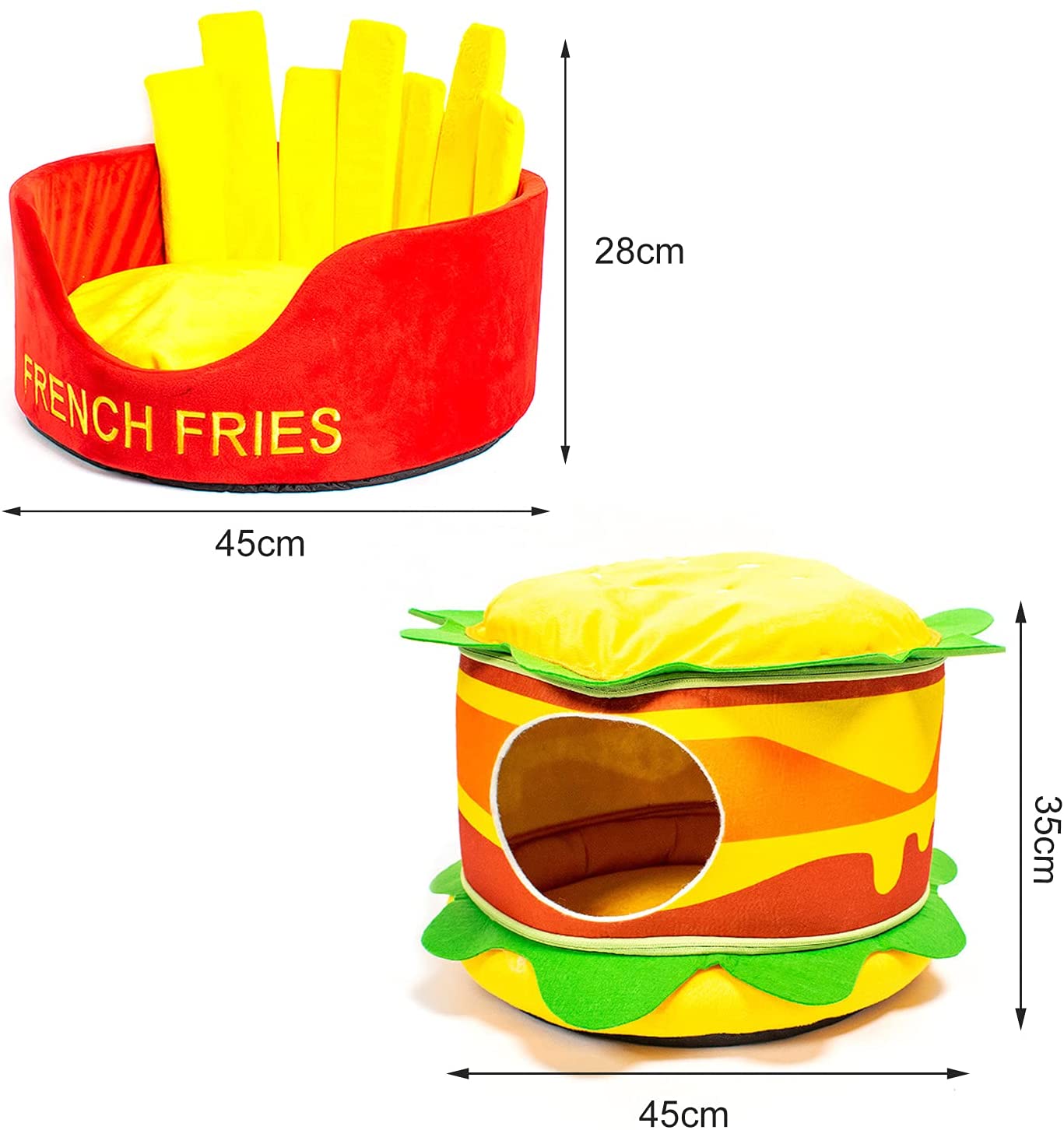 Hamburger French Fries Pet Bed | Purrfect Pet Kingdom