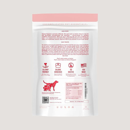 Natural Rapport The Only Freeze Dried Beef Meatballs Dogs Need (4oz)