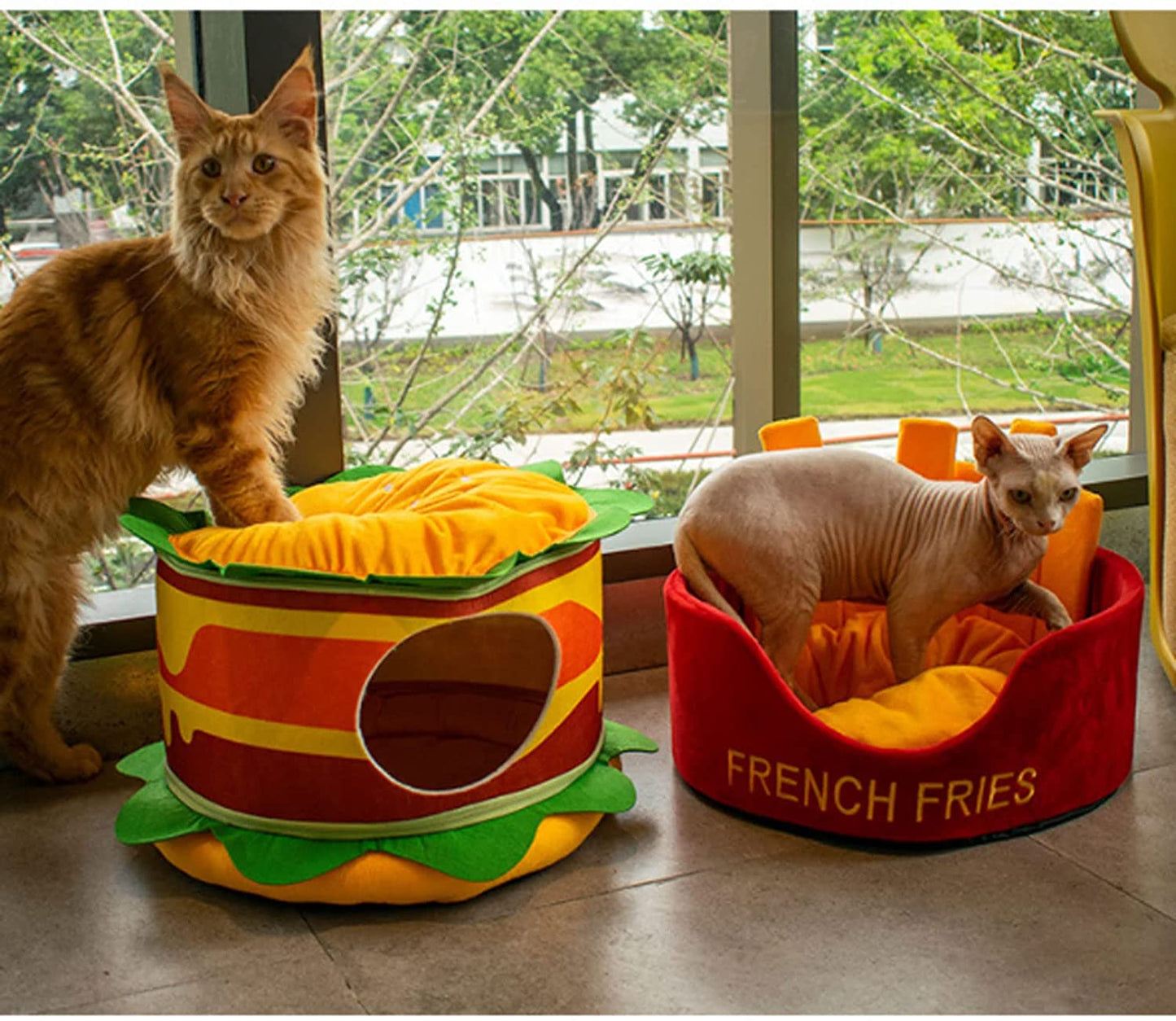 Hamburger French Fries Pet Bed | Purrfect Pet Kingdom