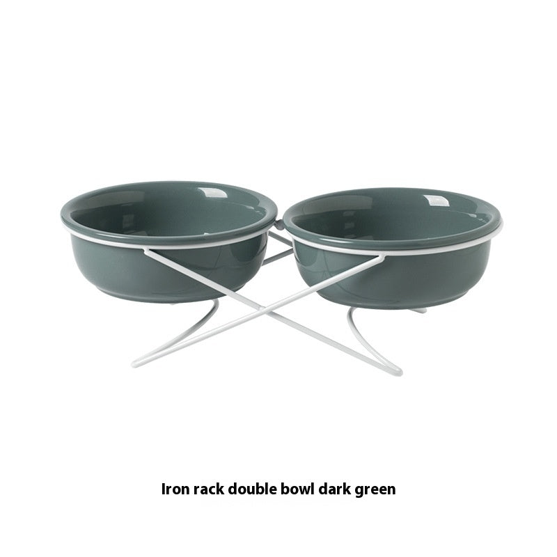 Ceramic Bowl Food Basin Drinking Bowl Food Bowl Pet Supplies Ceramic Double Cat Bowl - Majestic Pet Kingdom