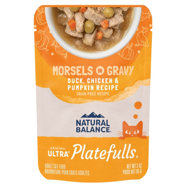 Natural Balance Cat Pouch Platefulls Duck, Chicken, Pumpkin (3oz) - Majestic Pet Kingdom