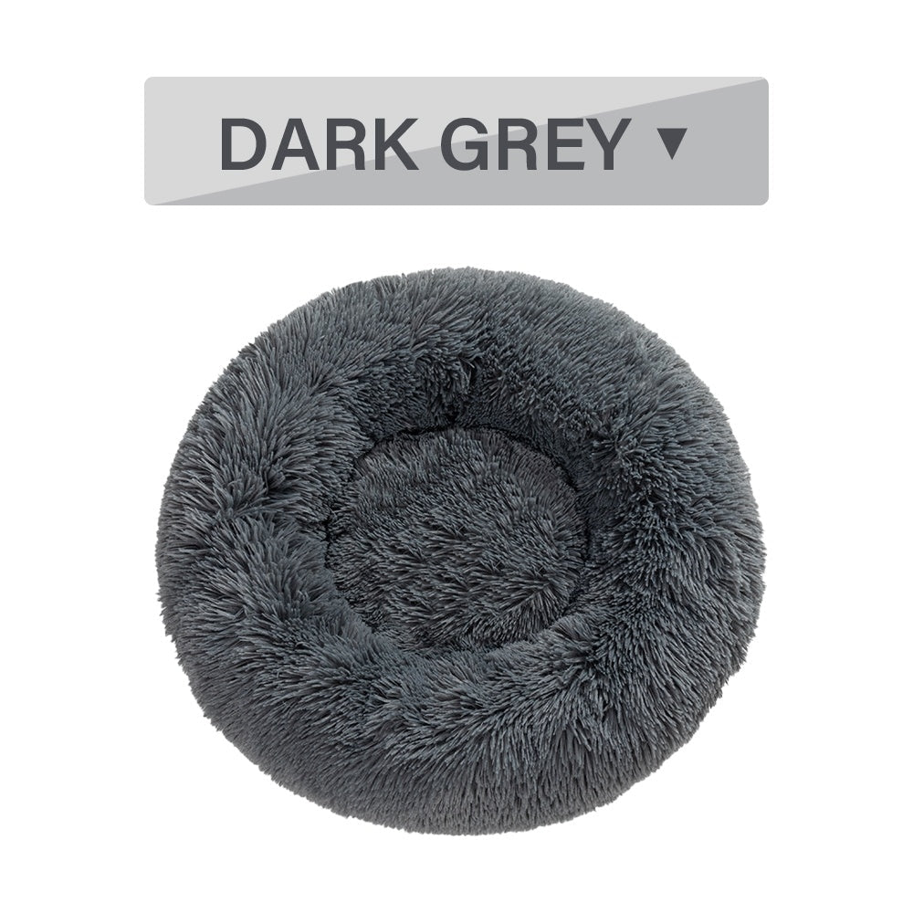 Fluffy Donut Dog Bed Warm Soft Long Plush Pet Cushion Dog House Cat Bed Washable Pet Sofa Mat Calming Samll Large Dog Beds - Majestic Pet Kingdom