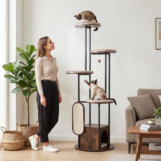 72-Inch Multi-Level Cat Tree with Condo and Perches - Majestic Pet Kingdom