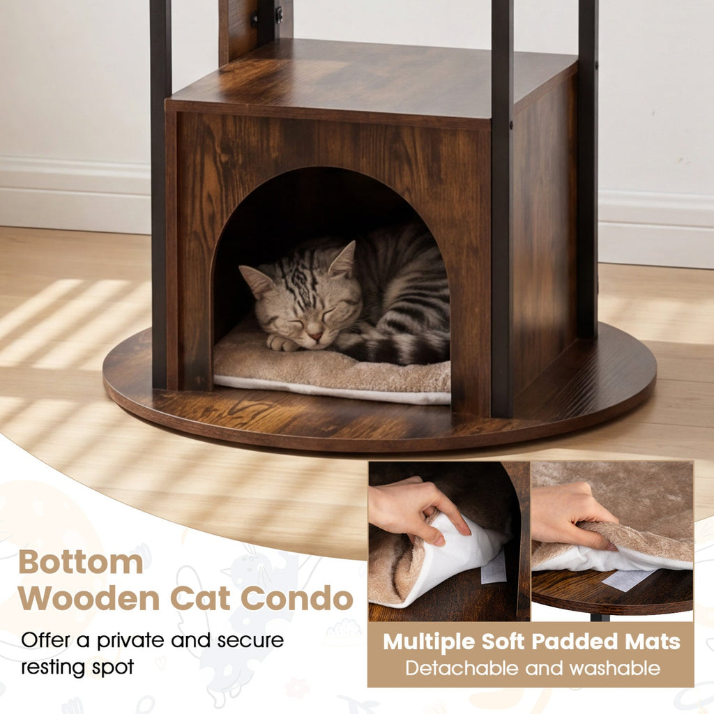 72-Inch Multi-Level Cat Tree with Condo and Perches - Majestic Pet Kingdom