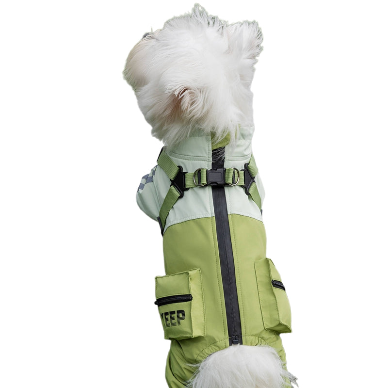 Autumn And Winter Dog, Small And Medium-sized Dog Teddy Outdoor Windproof, Waterproof, Three-proof Raincoat, Four-legged Cotton Coat, Pet Clothing | Purrfect Pet Kingdom