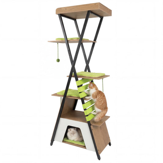 73 Inch Multi-level Cat Tree for Indoor Cats with Elevated Perch and Large Condo - Majestic Pet Kingdom