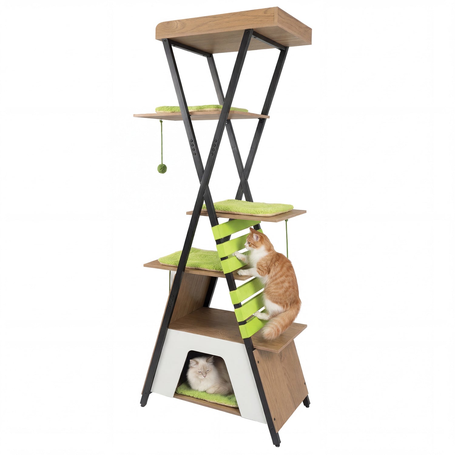 73 Inch Multi-level Cat Tree for Indoor Cats with Elevated Perch and Large Condo