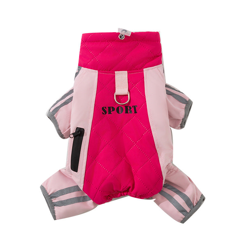 Autumn And Winter Dog Clothing Small And Medium Sized Dog West Highland Bichon Frise Down Jacket With Fleece For Warmth, Pet Four Legged Cotton Jacket - Majestic Pet Kingdom