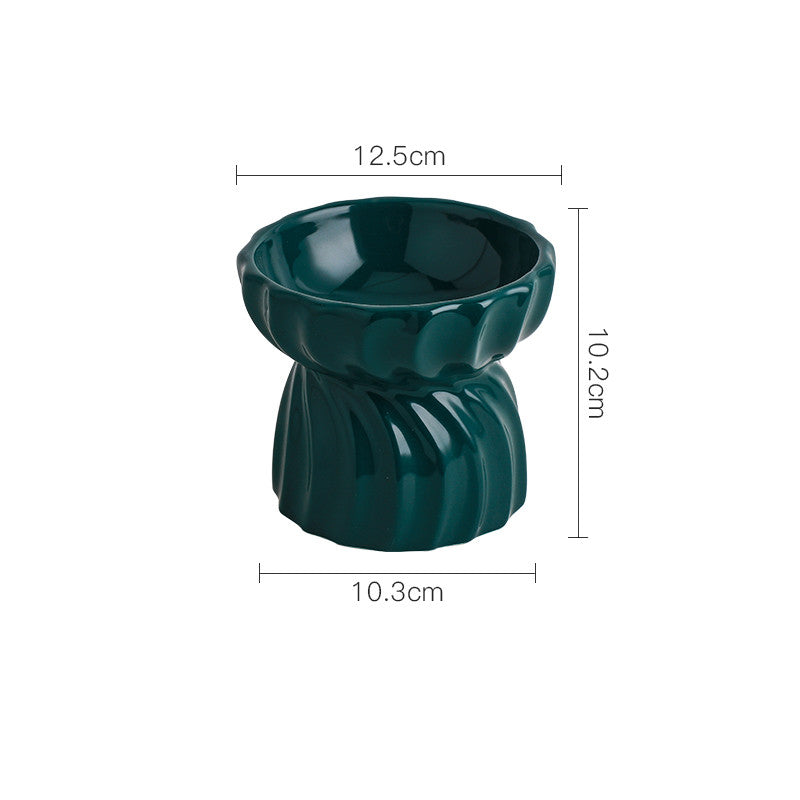 Cat Bowl Ceramic Food Basin Pet High Feet Anti-Tipping - Majestic Pet Kingdom