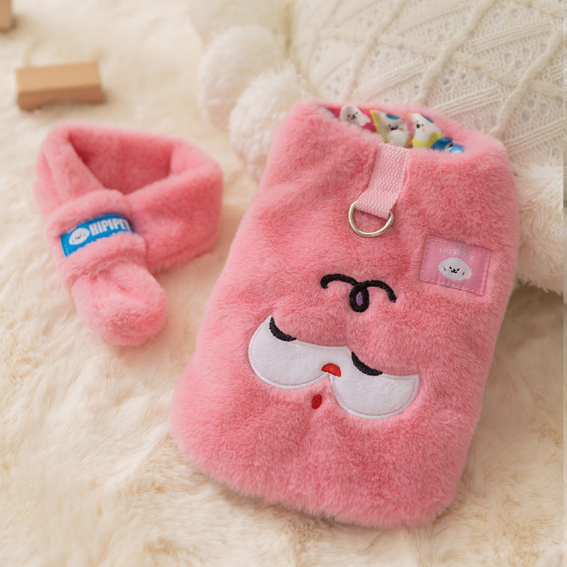 Autumn And Winter Korean Version New Dog Cute Cartoon Little Bear Sportswear Cat Teddy Pet Clothing With Scarf - Majestic Pet Kingdom