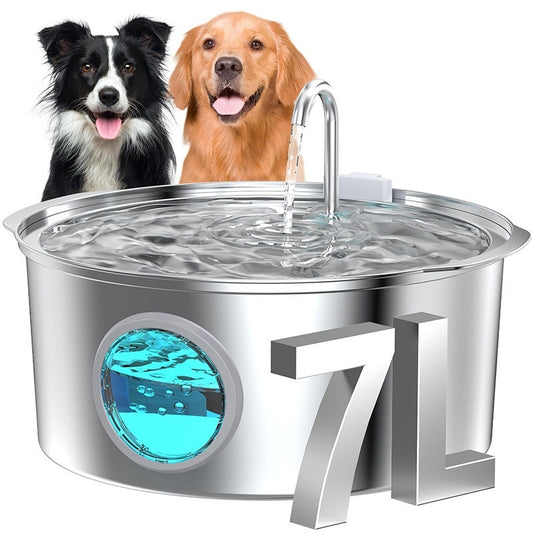 7L Stainless Steel Pet Water Dispenser Automatic Heating Dogs And Cats Water Feeder - Premium Pet Accessory