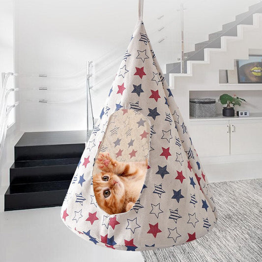 Pet Hammock With Printing Hanging for Kitten, Cat, Puppy and Dog | Purrfect Pet Kingdom