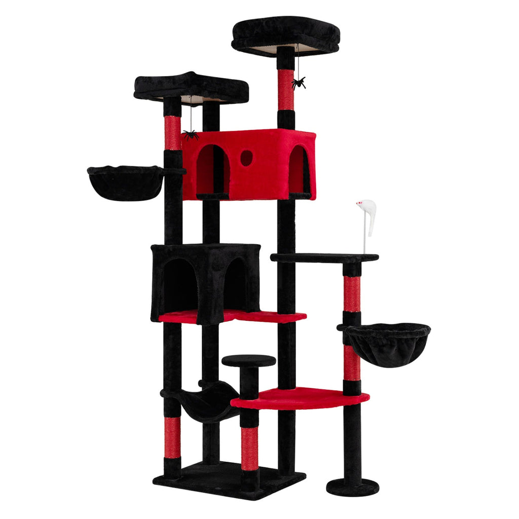 Gothic Cat Tree 75 Inch with Dual Perches and Houses - Majestic Pet Kingdom