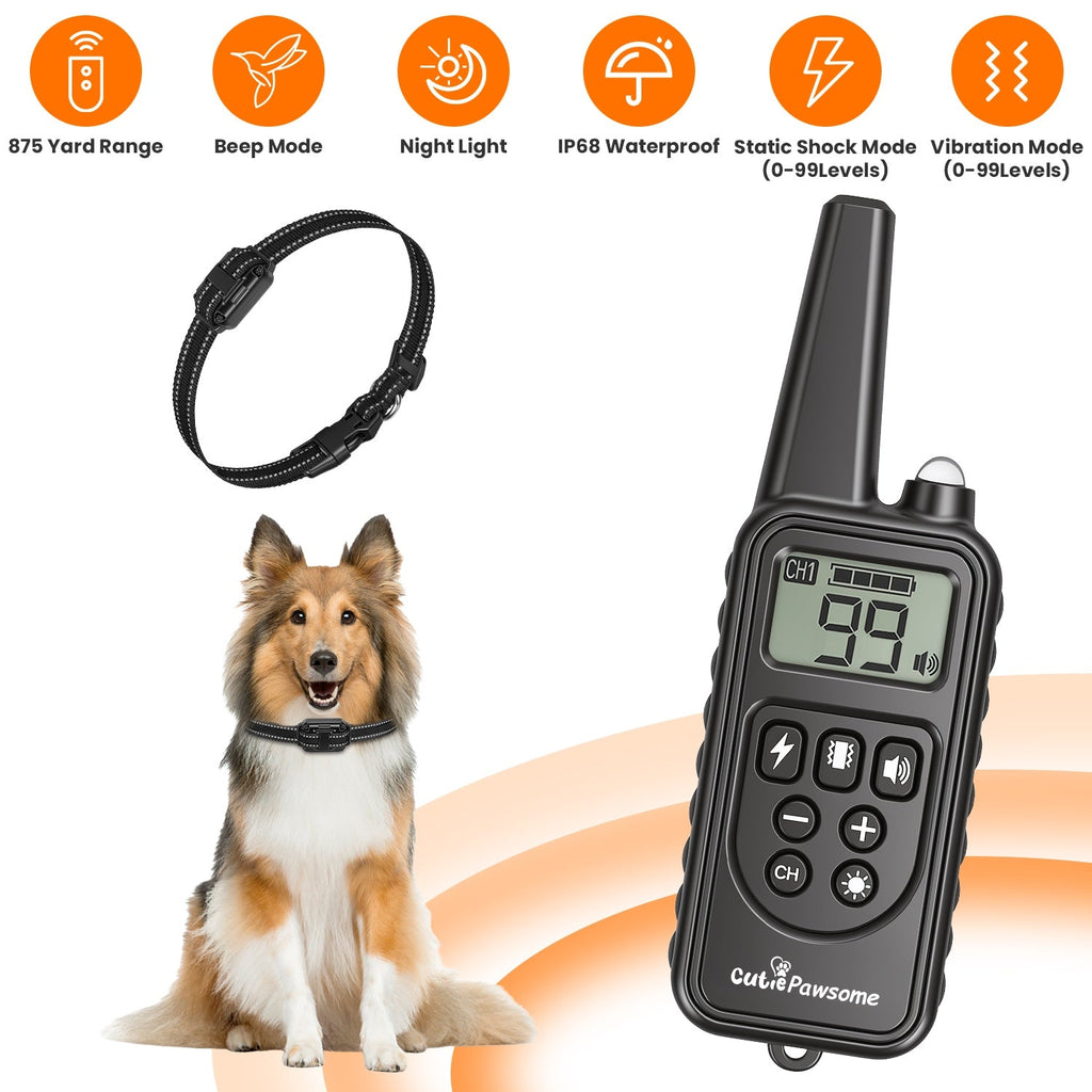 Rechargeable Dog Training Collar with Remote – 875 Yard Range - Majestic Pet Kingdom