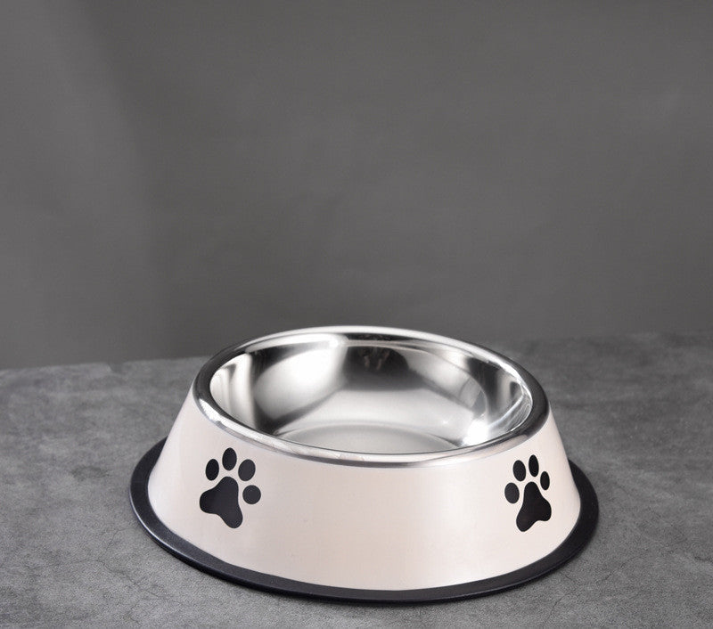Printed Non-slip Bowl Cat Stainless Steel Food Basin Rice Bowl