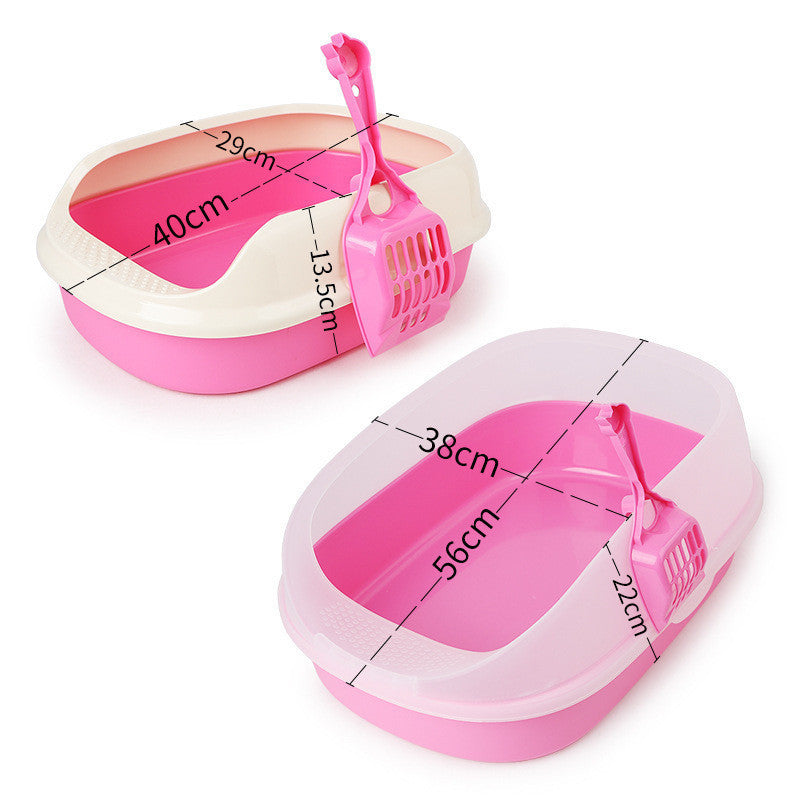 Cat Litter Box High-Side Polyester Basin Scoop Included