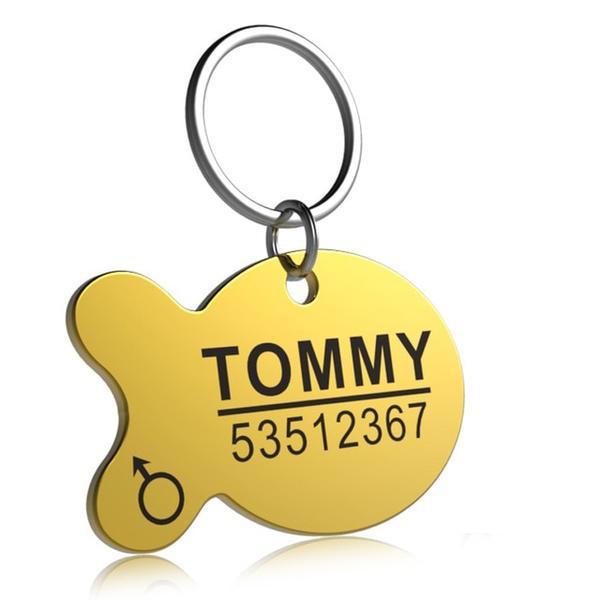Dog ID Tag Titanium Steel Custom Engraved Photo & Name Plate