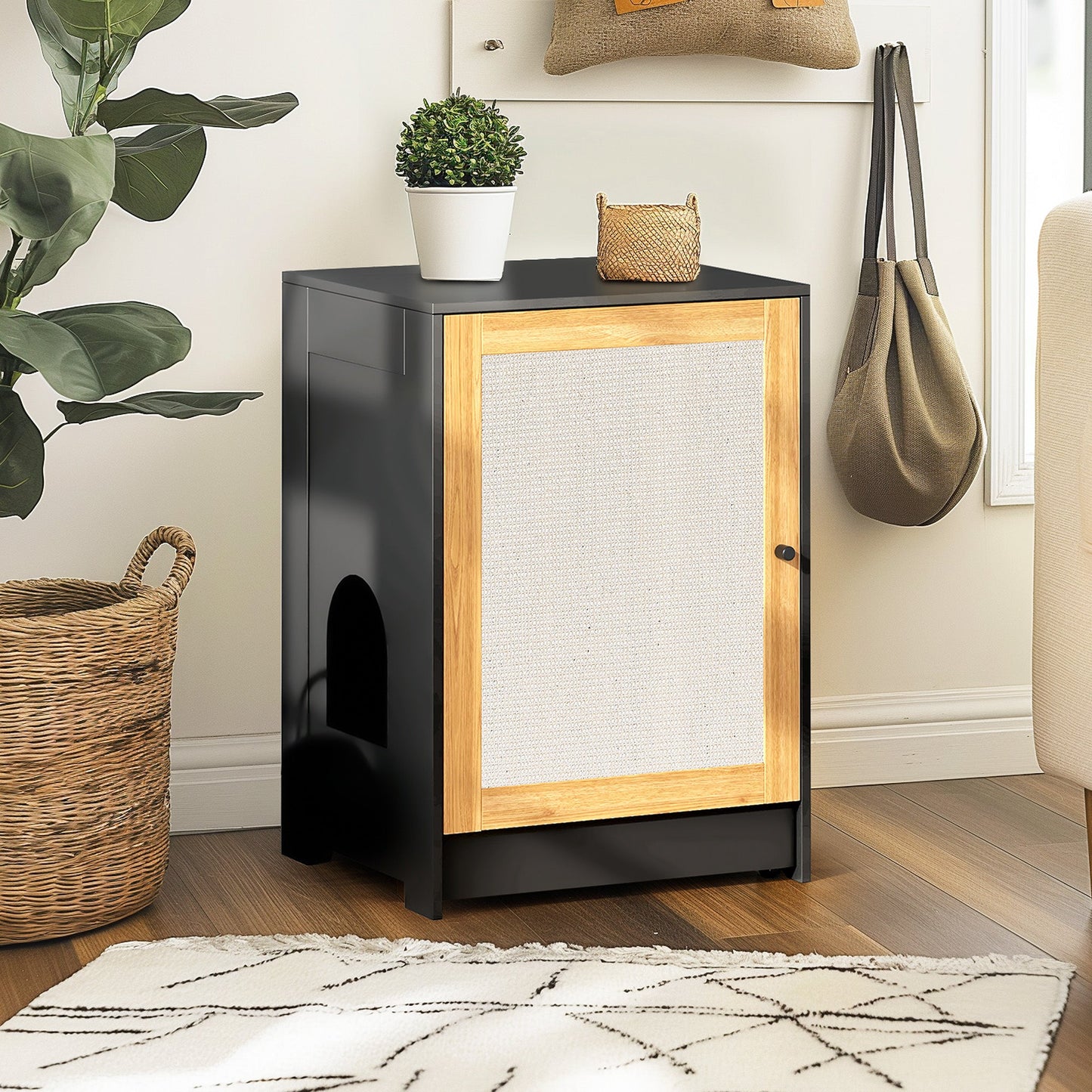 Cat Litter Box Enclosure - Hidden Washroom Side Table