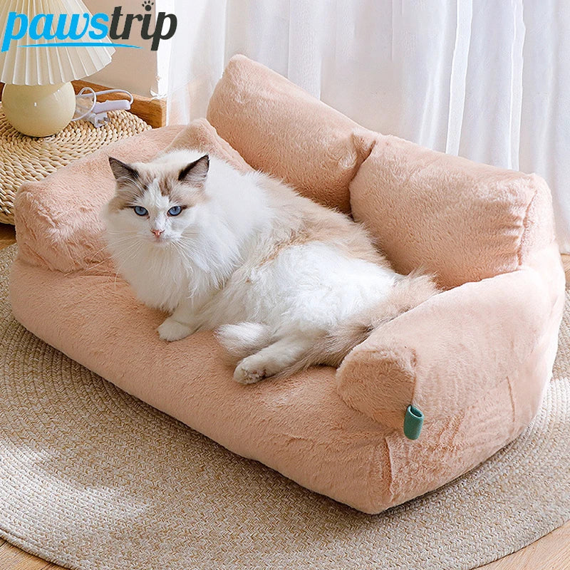 Luxury Cat Bed Sofa: Warm Plush Nest for Dogs & Cats - Majestic Pet Kingdom