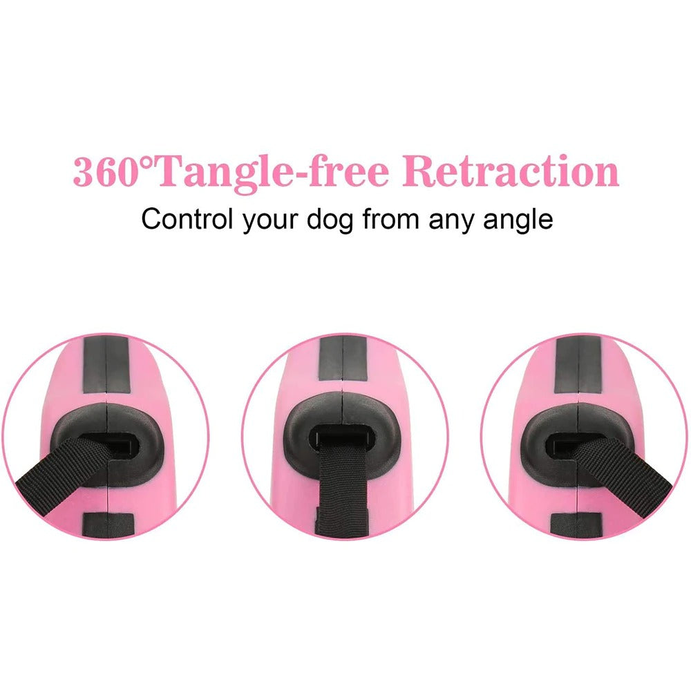 3M / 5M Retractable Nylon Dog Leash - Automatic Extension
