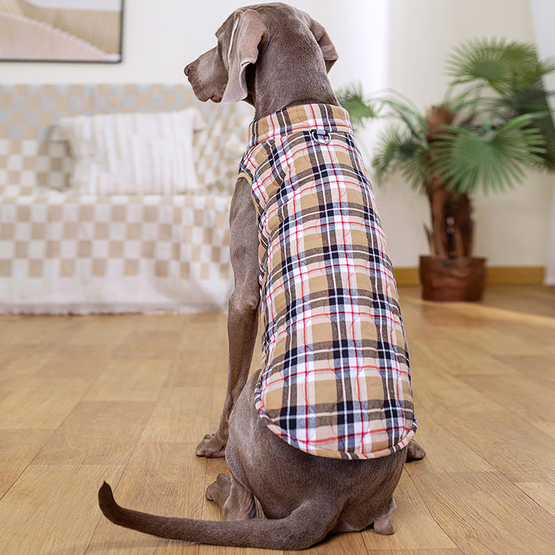 Winter Pet Dog Clothes Heavy Cotton Pet Clothes Jacket Plaid Zipper Down Jacket Pets Supplies - Majestic Pet Kingdom