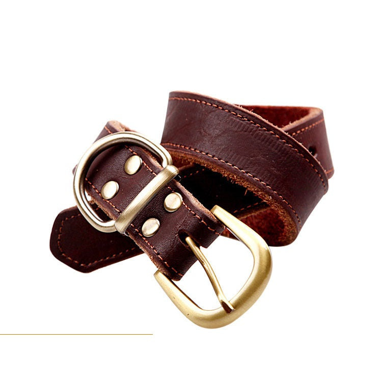 Small And Medium Sized Dog Cowhide Pet Collar - Majestic Pet Kingdom
