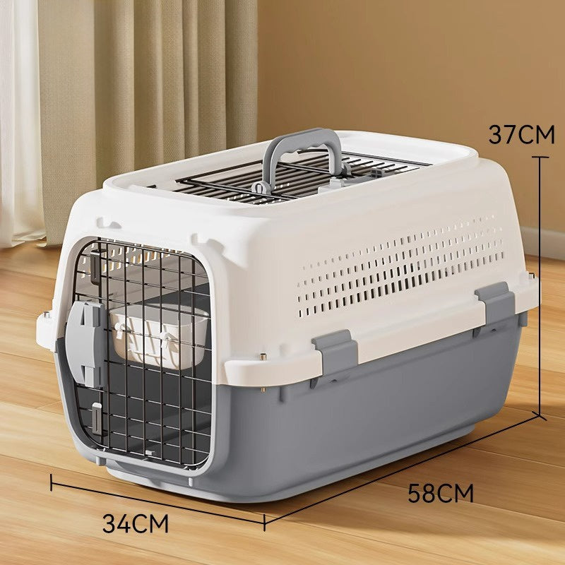 Sided Pet Carrier For Small Dogs & Cats, Airline Approved Travel Crate With Enhanced Security Latches, Front & Top Load Wire Door, Food Bowl For Traveling, Hiking, Camping | Purrfect Pet Kingdom