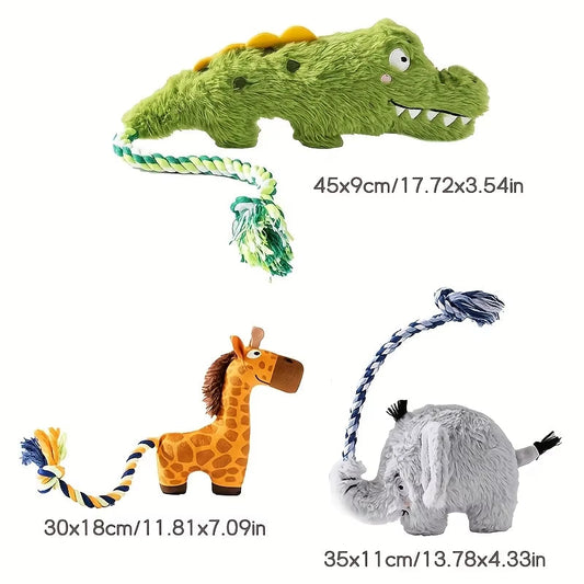 Squeaky Toys For Dogs - Dog Toys Plush, Funny Stuffed Enrichment For Poodle Bulldog Senior Home Indoor Travel Camping Enhance Playful Moments During Indoor Outdoor Activities | Purrfect Pet Kingdom